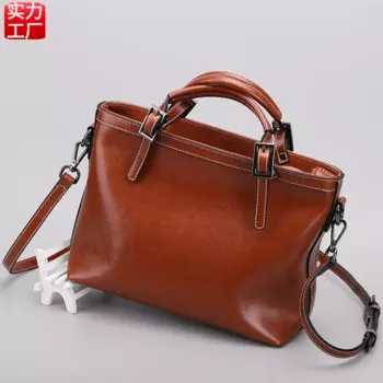 Женская кожаная сумка в европейском и американском стиле, Стильная универсальная Роскошная сумочка на плечо, вместительный саквояж на плечо