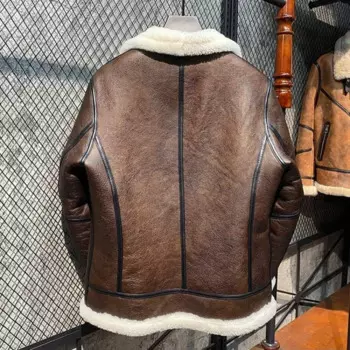 Женская куртка-бомбер из натуральной овечьей кожи, на молнии