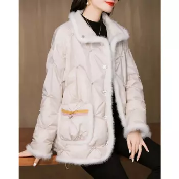 Женская куртка на белом утином пуху, новинка 2023, свободные длинные парки, пуховое пальто, теплая Модная Повседневная куртка, женская верхняя одежда на осень и зиму