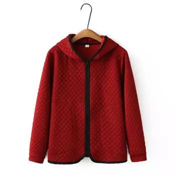 Женская куртка на молнии XL, ранняя осень, новое повседневное свободное пальто с капюшоном контрастного цвета Argyle 629