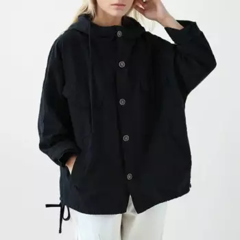 Женская куртка с капюшоном Dimanaf, красная хлопковая черная куртка оверсайз с соединением внакрой, 2024