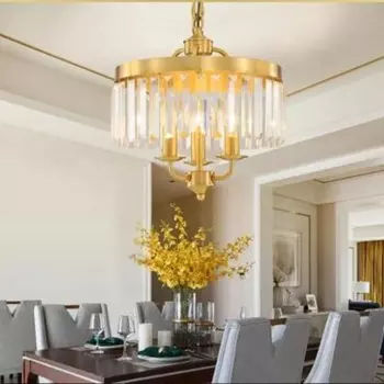 Женская люстра, Новая Винтажная лампа в стиле арт-деко со стразами, цвет черный и золотой, люстра для столовой