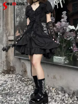 Женская мини-юбка на шнуровке, с завышенной талией