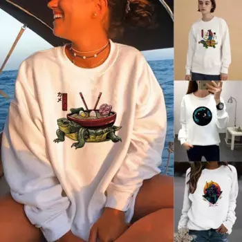 Женская мода, топ с длинными рукавами, одежда в стиле Харадзюку, толстовки, женская толстовка, женская толстовка большого размера, женская одежда