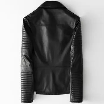 Женская мотоциклетная куртка из натуральной овечьей кожи на весну и осень