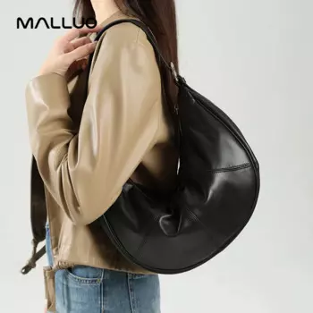 Женская нагрудная сумка из натуральной яловой кожи, большая вместительная дорожная сумка через плечо, женская поясная сумка в форме полумесяца, женская повседневная уличная поясная сумка