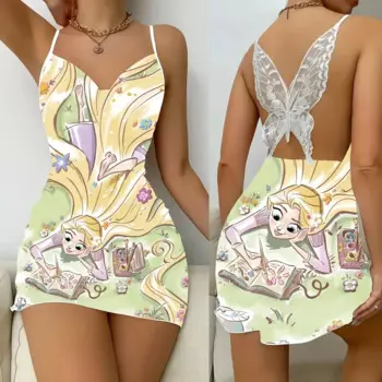 Женская ночная рубашка с мультяшным принтом, летняя Пижама для сна