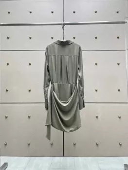 Женская одежда 2024, асимметричное Плиссированное Платье-рубашка, Новинка весна-лето 413