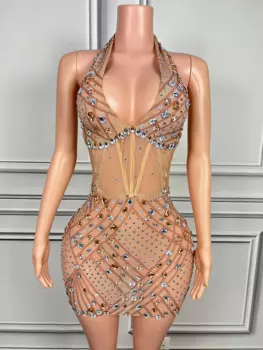 Женская одежда Стразы Go, вечерние платья, костюм для ночного клуба, певицы, сценический костюм, Женская Блестящая одежда