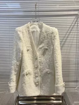 Женская одежда, Высококачественная твидовая куртка на осень и зиму, новый № 9