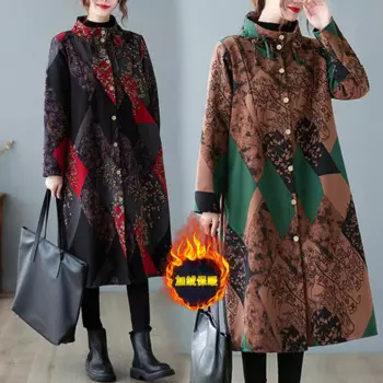 Женская однобортная куртка из хлопка и льна, с длинным рукавом и воротником-стойкой