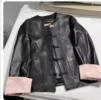 Женская Осенняя куртка из натуральной кожи, 2 цвета