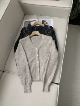 Женская Осенняя одежда, новый высококачественный модный кардиган из мохера с блестками