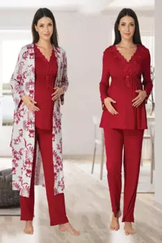 Женская пижама с длинным рукавом для беременных