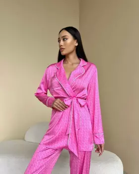 Женская пижама с длинным рукавом, с принтом