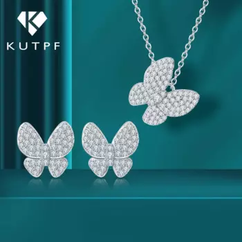 Женская подвеска из серебра 925 пробы с муассанитом, 18 к