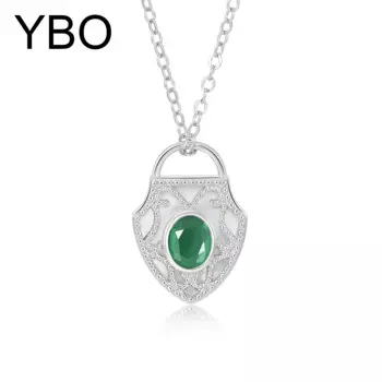 Женская подвеска из серебра 925 пробы, с изумрудом