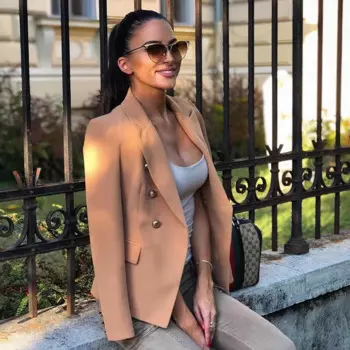 Женская Повседневная двубортная куртка Ardm, черная офисная куртка с длинным рукавом, 2022