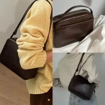 Женская простая сумка через плечо NW *, Ретро сумка из воловьей кожи на молнии