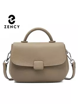 Женская Ретро сумка-тоут Zency из натуральной кожи, дизайнерская квадратная кросс-боди сумка-мессенджер с верхней ручкой