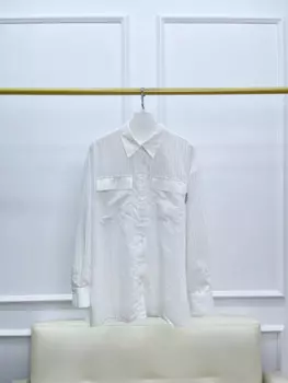 Женская рубашка-поло в полоску, с длинным рукавом