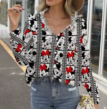 Женская рубашка с длинным рукавом, на пуговицах, Y2k