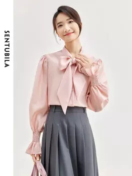 Женская рубашка с длинным рукавом, на пуговицах