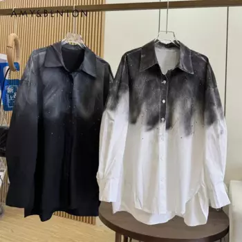 Женская рубашка с длинным рукавом, с градиентом