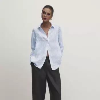 Женская рубашка с длинным рукавом, в полоску