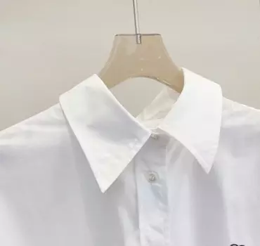 Женская рубашка с вышивкой и надписью, белая свободная и удобная хлопковая рубашка с длинным рукавом, лето 2024