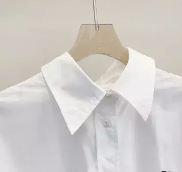 Женская рубашка с вышивкой и надписью, белая свободная и удобная хлопковая рубашка с длинным рукавом, лето 2024