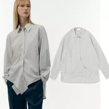 Женская рубашка в клетку в полоску, с длинным рукавом