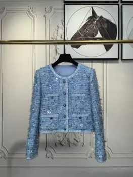 Женская шерстяная куртка-топ с круглым вырезом