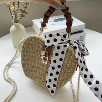 Женская соломенная сумка-мессенджер на одно плечо, ручной работы