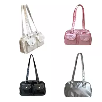 Женская сумка, большая вместительная сумка для подмышек, сумка на плечо с несколькими карманами, сумка из искусственной кожи для