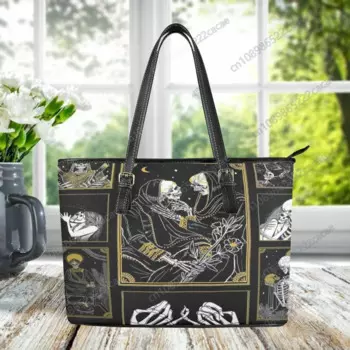 Женская сумка через плечо, с черепом и скелетом