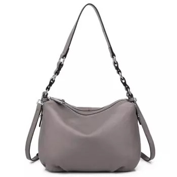 Женская сумка-хобо из натуральной кожи, с 2 ремешками