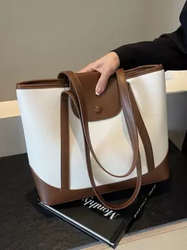 Женская сумка из ПУ кожи, с контрастной текстурой