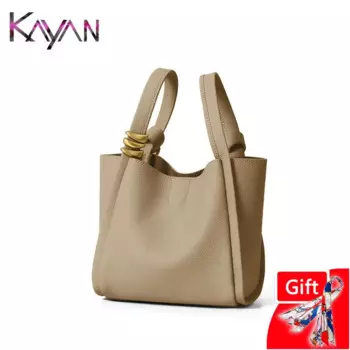 Женская сумка-кошелек из натуральной кожи с золотым кольцом, квадратная сумка-ведро с верхней ручкой, женская сумка-кошелек из воловьей кожи личи