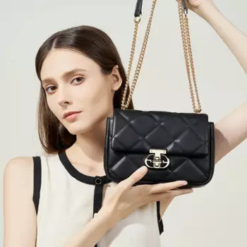 Женская сумка-Кроссбоди из кожи, с цепочкой