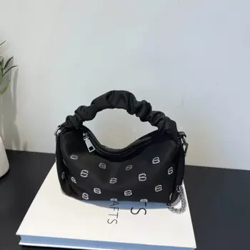 Женская сумка на плечо, с ремешком на цепочке