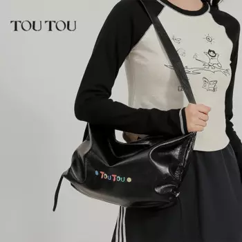 Женская сумка-тоут из мягкой кожи, на одно плечо