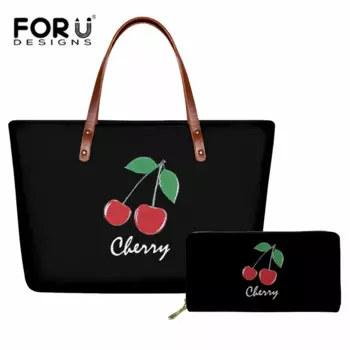 Женская сумка-тоут из неопрена с принтом вишни