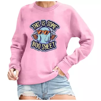 Женская свободная толстовка с капюшоном и принтом на Хэллоуин