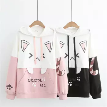 Женская толстовка kawaii harajuku Толстовка свитшоты vetement pull femme 2021 толстовки женские пуловеры толстовки с капюшоном