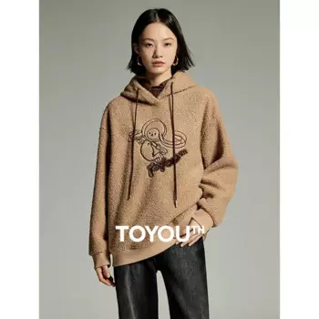 Женская толстовка с капюшоном и карманами, на зиму