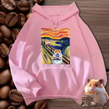 Женская толстовка с капюшоном и принтом, Осень-зима