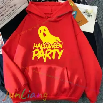 Женская толстовка с капюшоном и принтом призрака на Хэллоуин, костюм с графическим принтом, теплый костюм с длинным рукавом и капюшоном, подарок на Хэллоуин, женский костюм