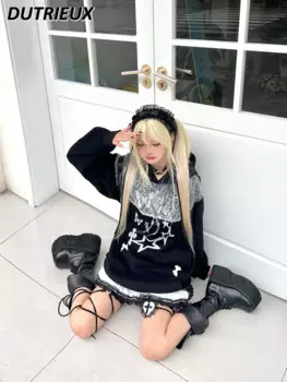 Женская толстовка с капюшоном и принтом в виде звезд