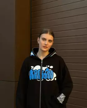 Женская толстовка с капюшоном и принтом в виде букв Y2K